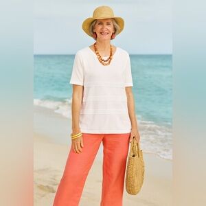 Lord and Taylor White T Shirt US XS NWT